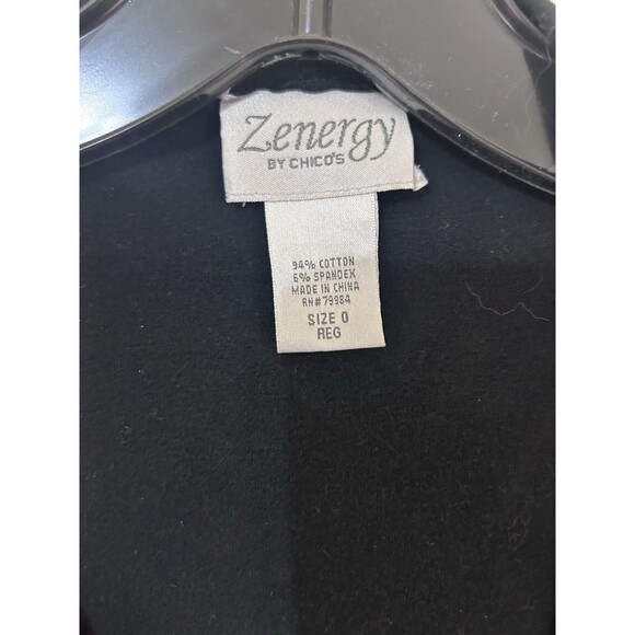 Zenergy Chicos Jacket Womens Size 0 Hooded Black Gray Geometric Full Zip Pockets - Picture 4 of 6